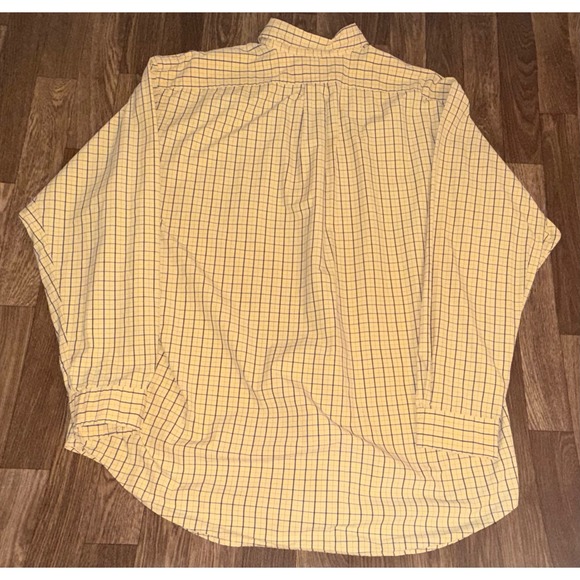 Ralph Lauren Blake Mens XL Yellow Tattersall Check Cotton Button Down Shirt - Picture 5 of 6